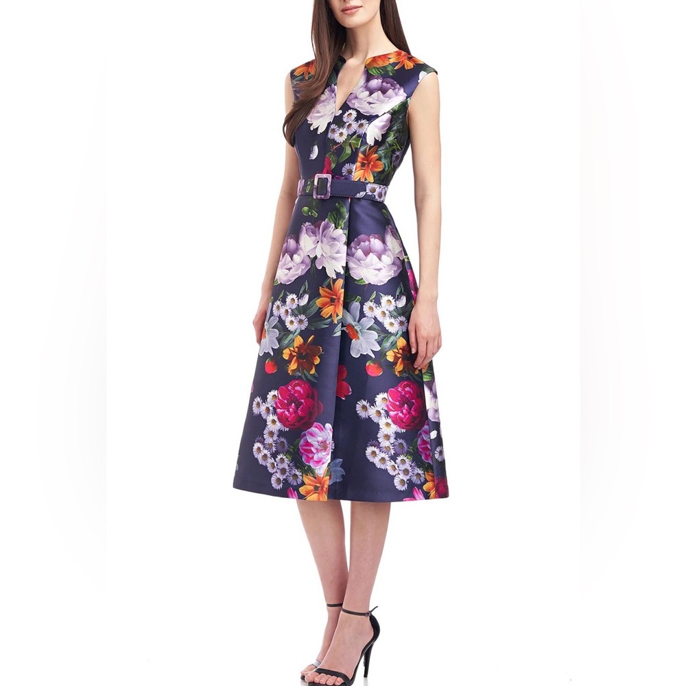 Kay Unger midi floral dress